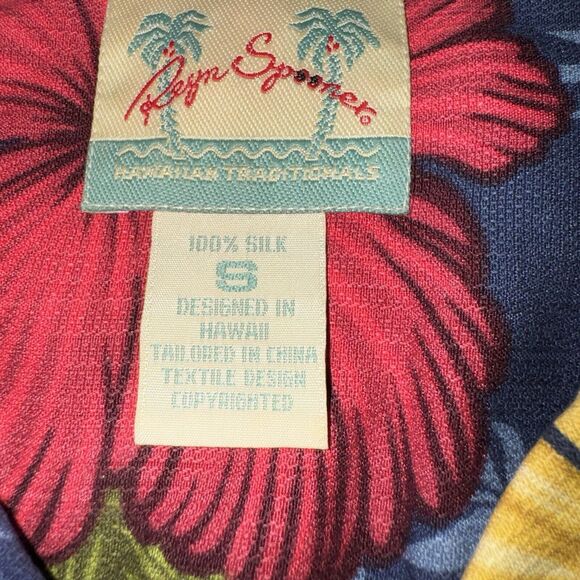 Reyn Spooner Hawaiian Shirt Mens Floral Regency Silk Jacquard Button Up Size S - Picture 4 of 6